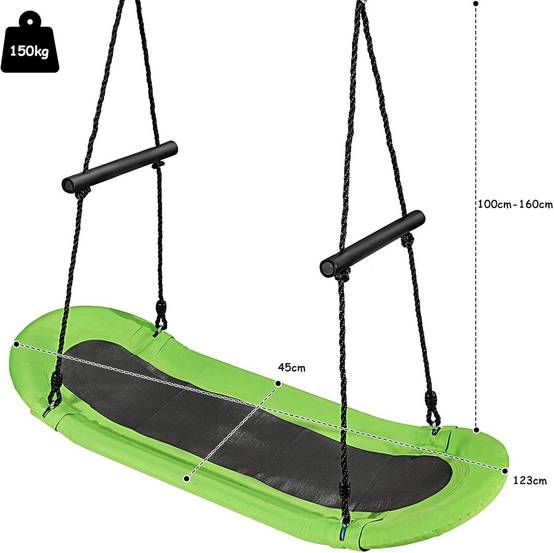 Balançoire de surf réglable en hauteur 100-160cm structure en métal avec poignées - Image 4