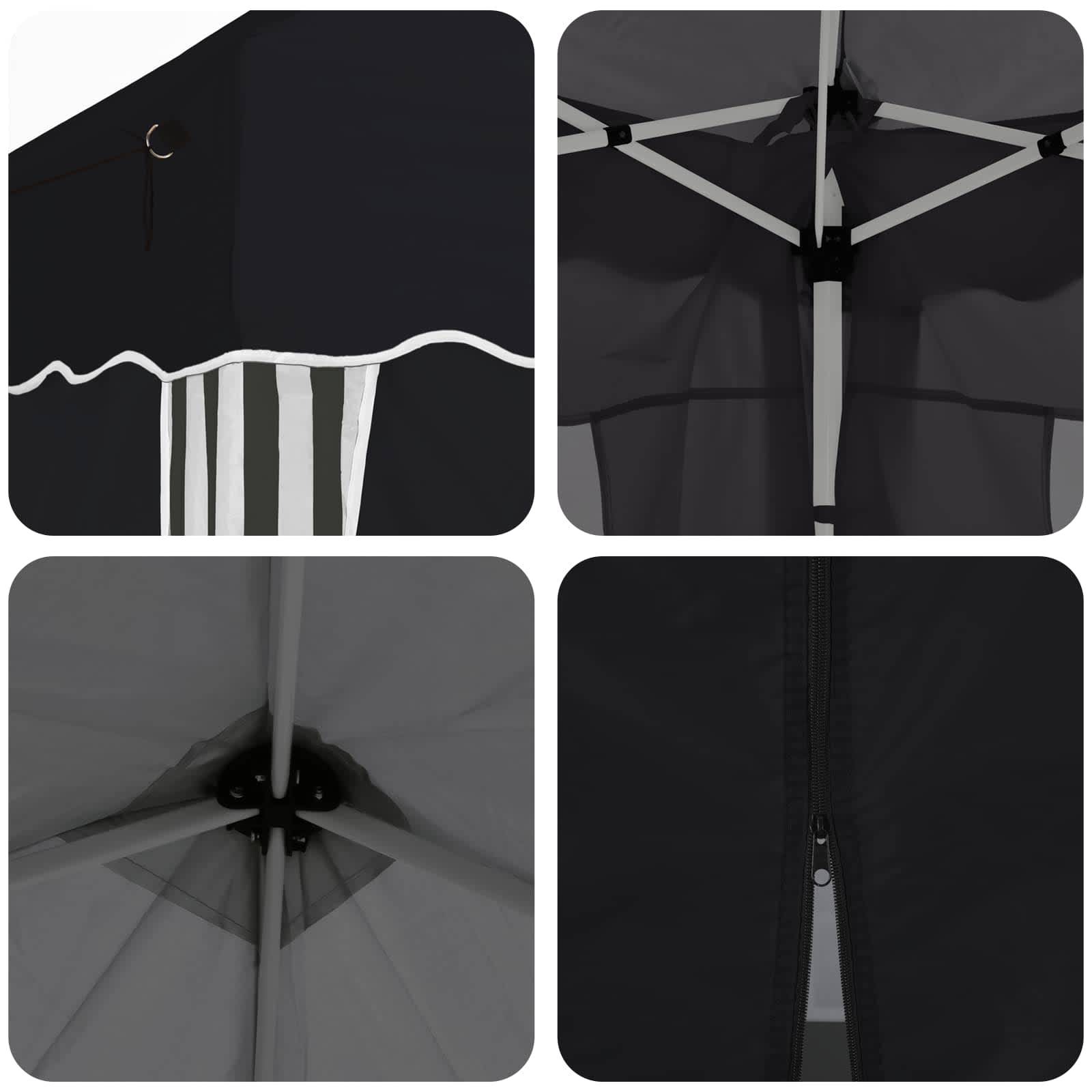 ComfortXL - Tente de réception Pop-up Acier pour fêtes Hauteur réglable 6x3m Anthracite - ComfortXL Outdoor Living - Image 2