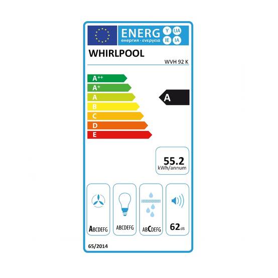 Table de cuisson aspirante induction 83cm 4 feux 7500w noir WVH92K/1 Whirlpool - Image 2