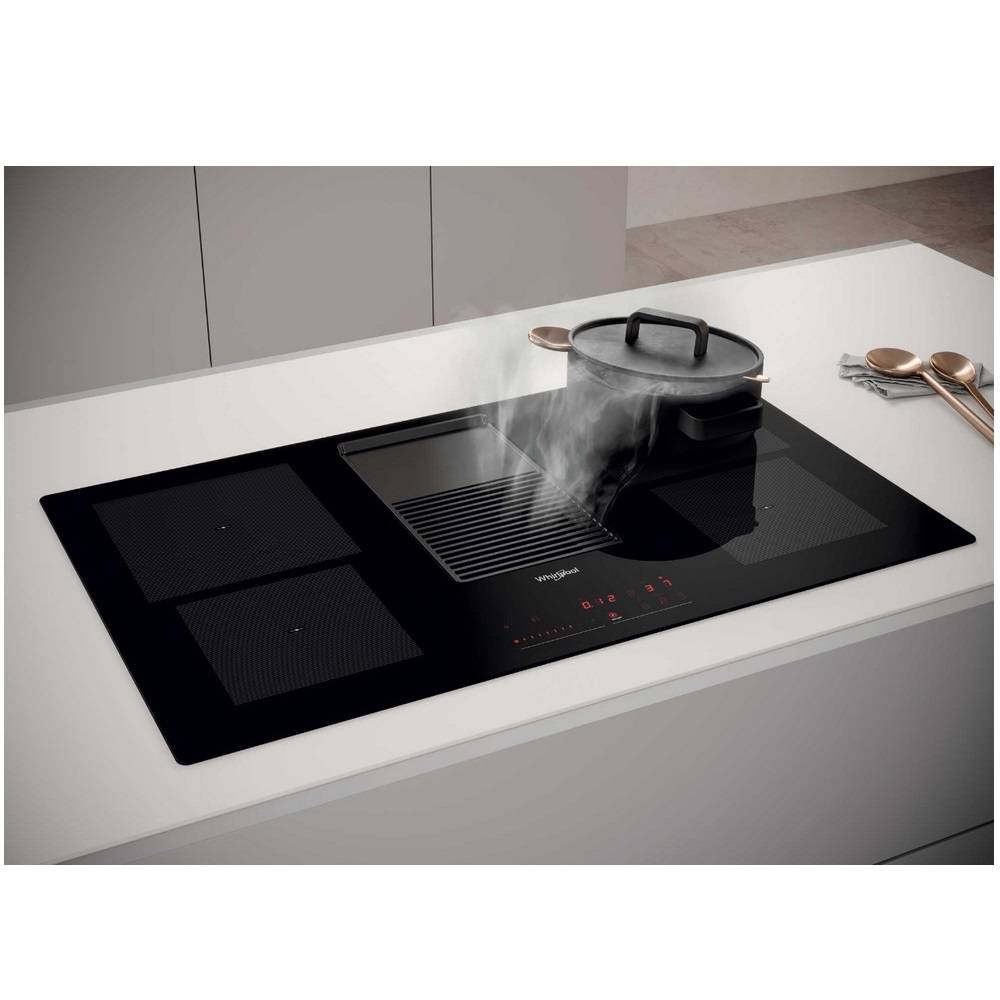Table de cuisson aspirante induction 83cm 4 feux 7500w noir WVH92K/1 Whirlpool - Image 3