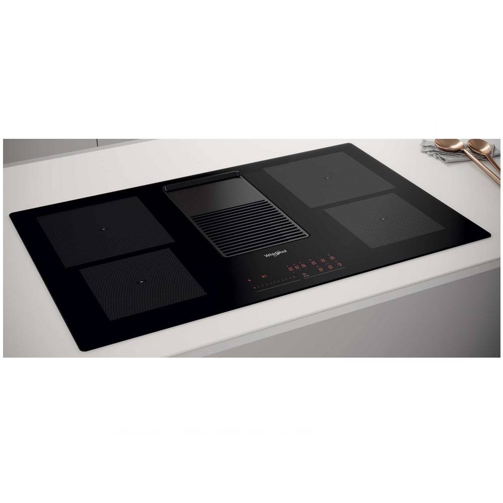Table de cuisson aspirante induction 83cm 4 feux 7500w noir WVH92K/1 Whirlpool - Image 1