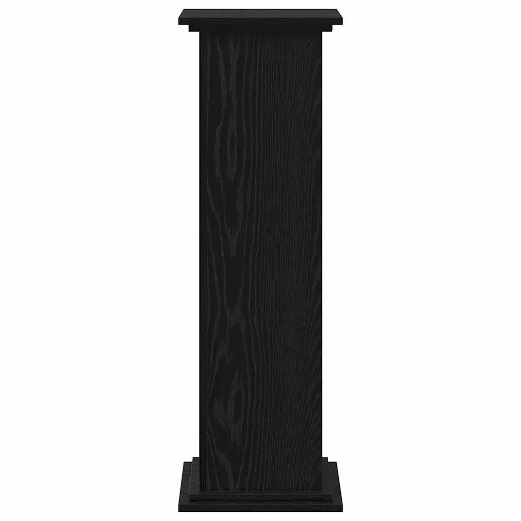 Support de plante moderne design contemporain intérieur extérieur 33 x 33 x 100 cm en bois d'ingénierie noir - Image 3