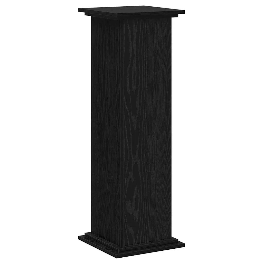 Support de plante moderne design contemporain intérieur extérieur 33 x 33 x 100 cm en bois d'ingénierie noir - Image 2