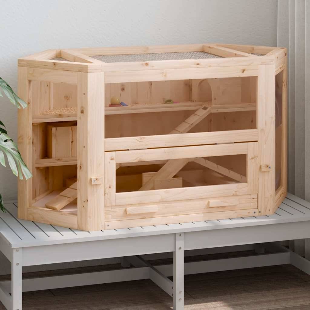 Vidaxl - Cage à hamster 80x40x43 cm bois massif de sapin vidaXL 172379 - Image 2