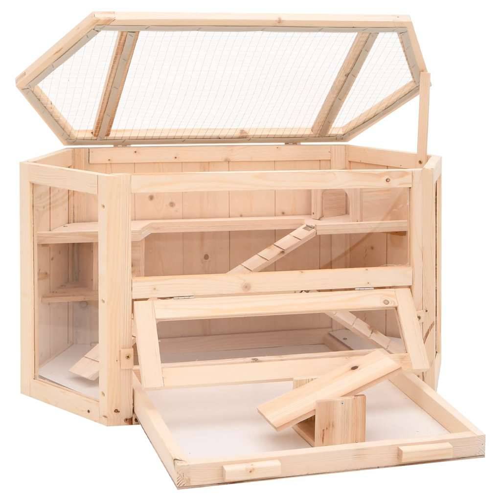 Vidaxl - Cage à hamster 80x40x43 cm bois massif de sapin vidaXL 172379 - Image 8
