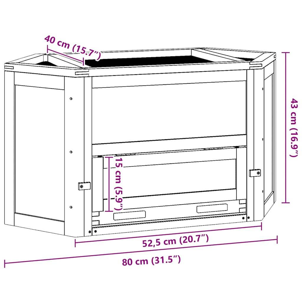 Vidaxl - Cage à hamster 80x40x43 cm bois massif de sapin vidaXL 172379 - Image 3