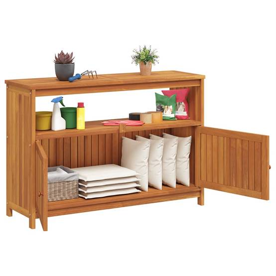 Table console de jardin bois massif d'acacia 110 x 35 x 75 cm - PANGIVO - Image 9