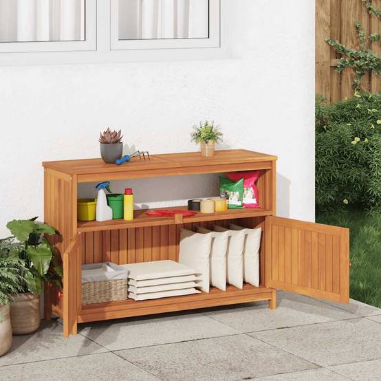 Table console de jardin bois massif d'acacia 110 x 35 x 75 cm - PANGIVO - Image 3