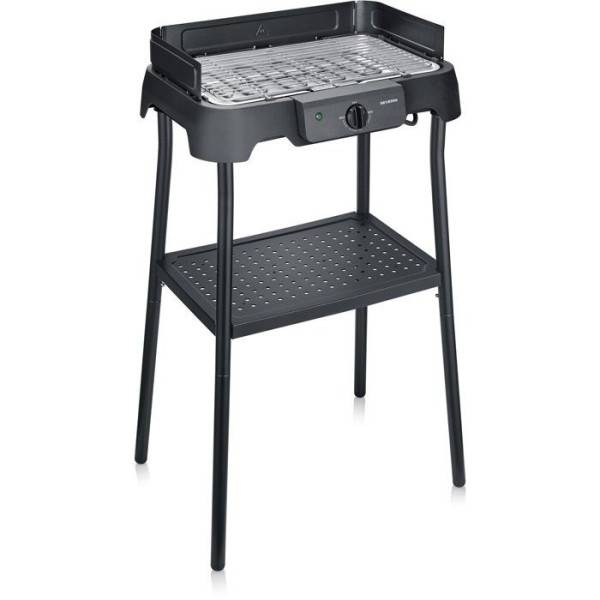 Severin - Barbecue Electrique - Grillade  électrique sur pieds - SEVERIN - PG8594 - 2000 W - Surface de cuisson 38 x 22 cm - Thermostat réglable - Noir - Image 6