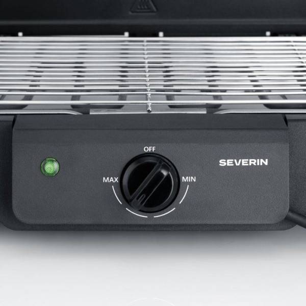 Severin - Barbecue Electrique - Grillade  électrique sur pieds - SEVERIN - PG8594 - 2000 W - Surface de cuisson 38 x 22 cm - Thermostat réglable - Noir - Image 3