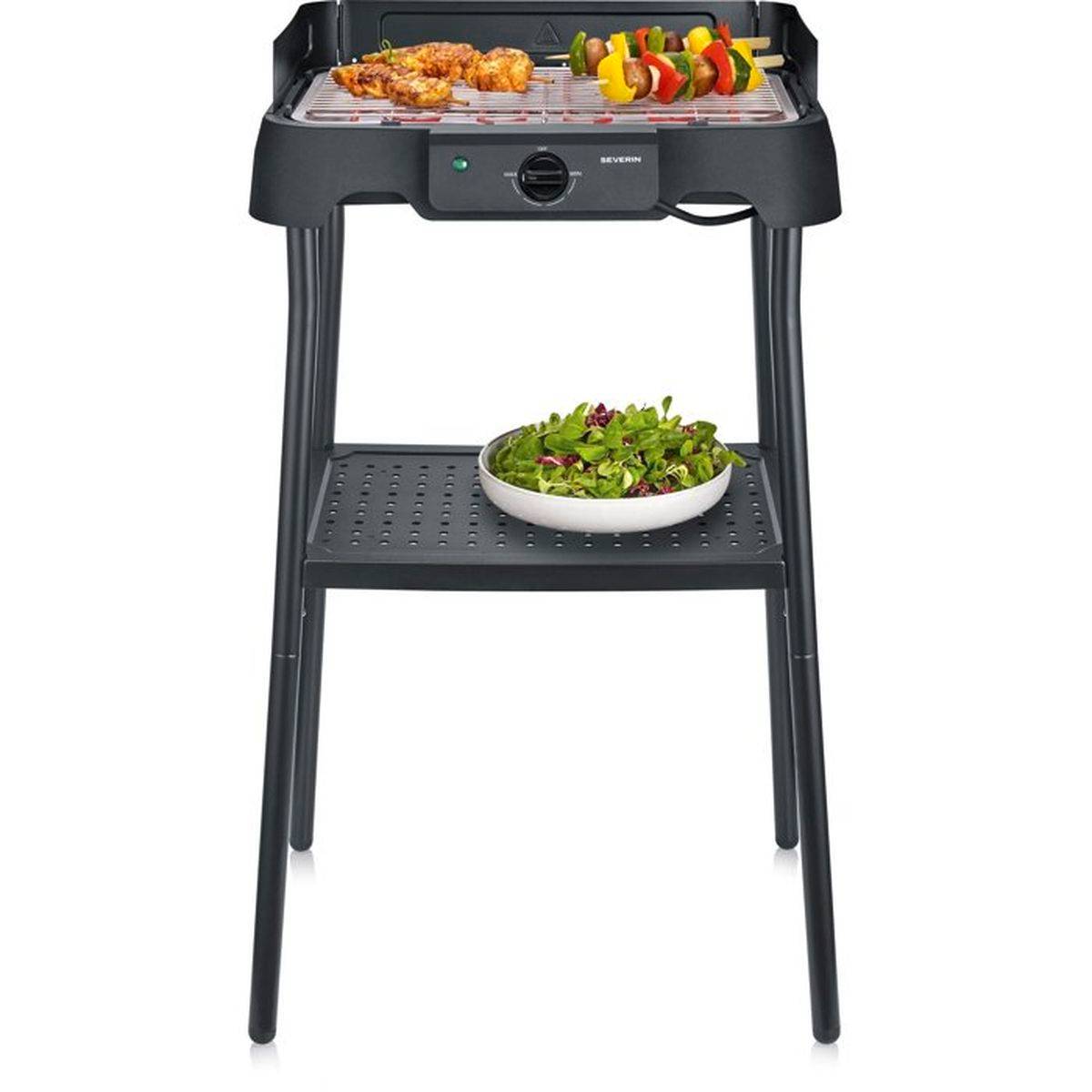 Severin - Barbecue Electrique - Grillade  électrique sur pieds - SEVERIN - PG8594 - 2000 W - Surface de cuisson 38 x 22 cm - Thermostat réglable - Noir - Image 7