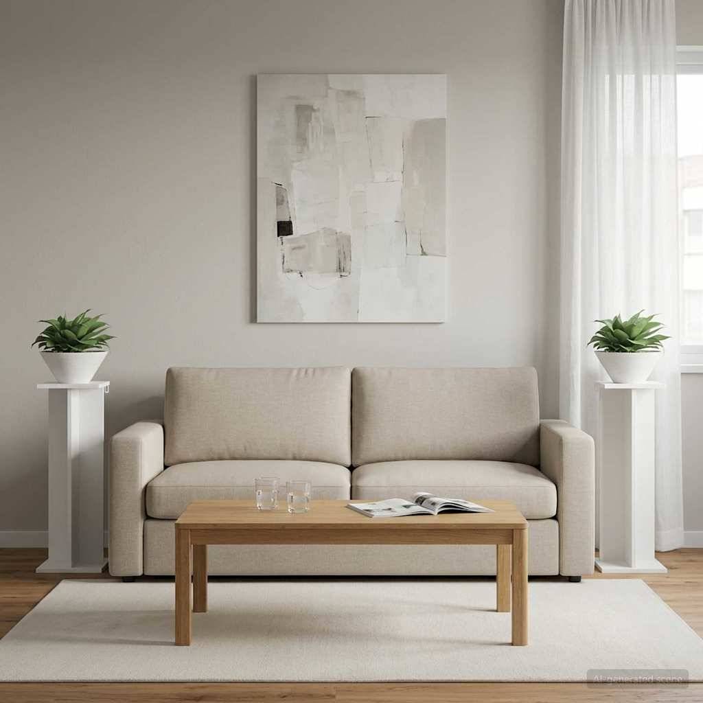 Vidaxl - Support de Plante 2 pcs Blanc 25 x 25,5 x 80,5 cm vidaXL 899643 - Image 1