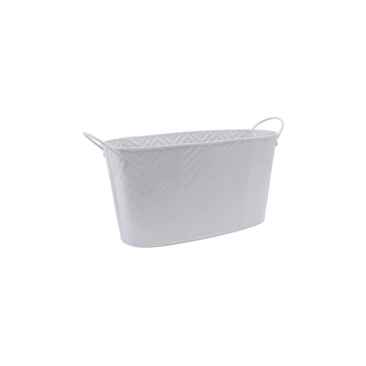 Aubry Gaspard - Corbeille en métal laqué avec chrevons 26 cm