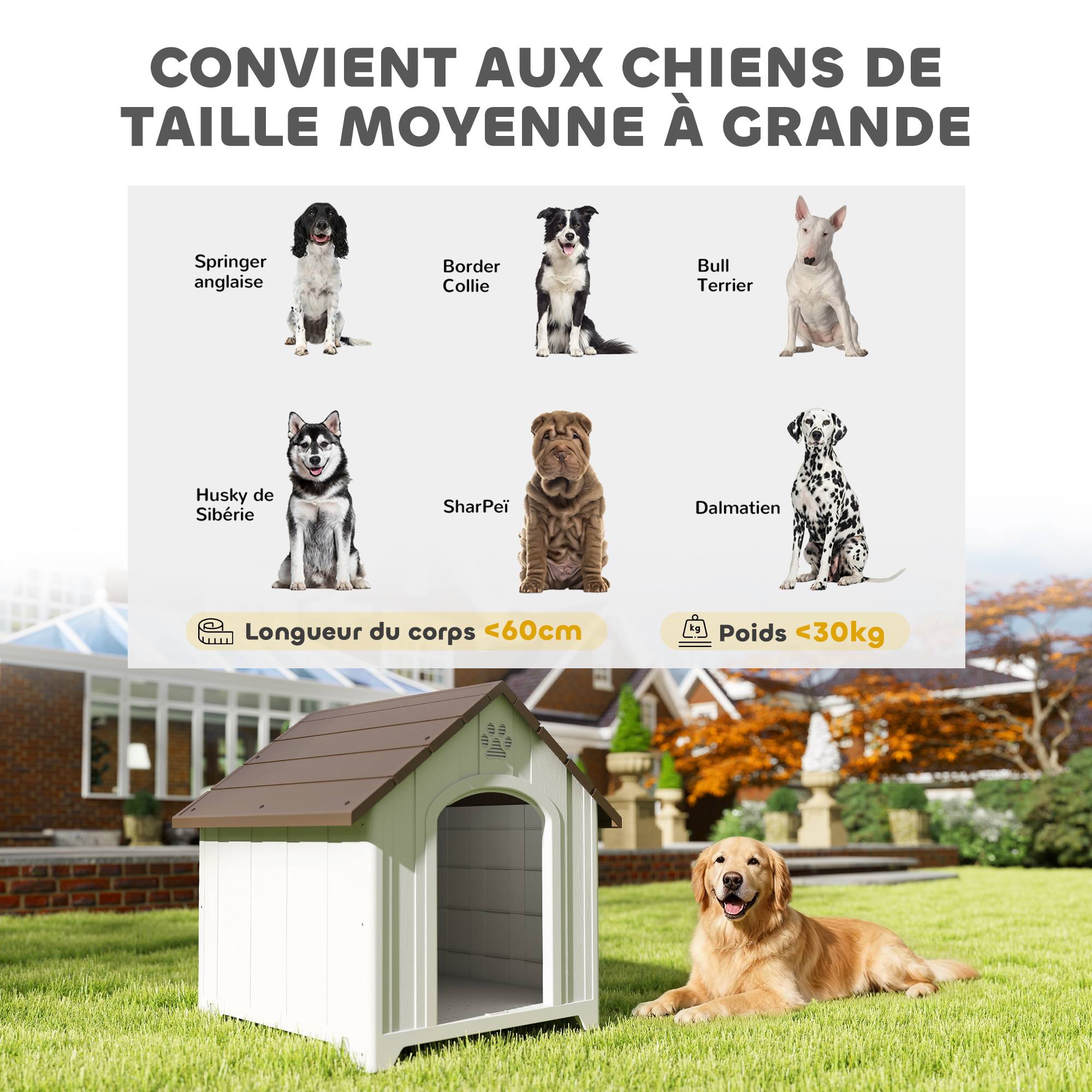 ComfortXL - Niche chien extérieur polypropylène 88x79x89 cm gris ventilée surélevée imperméable - ComfortXL Outdoor Living - Image 6