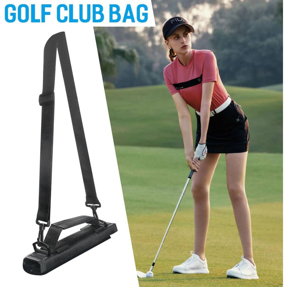 Sac de golf léger - 3 à 6 clubs - Nylon imperméable - Facile à transporter - Homme/Femme/Enfant - Noir - Image 7