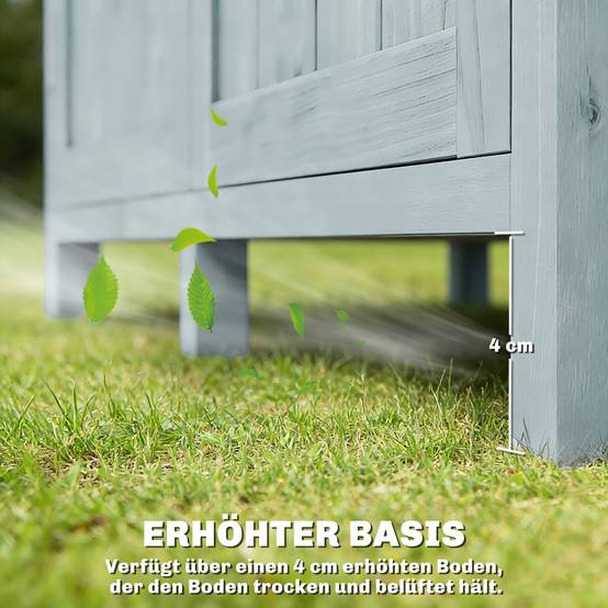 ComfortXL - Armoire de jardin en bois de sapin gris 85 x 54 x 170 cm rangement extérieur avec étagères et crochets - Image 8