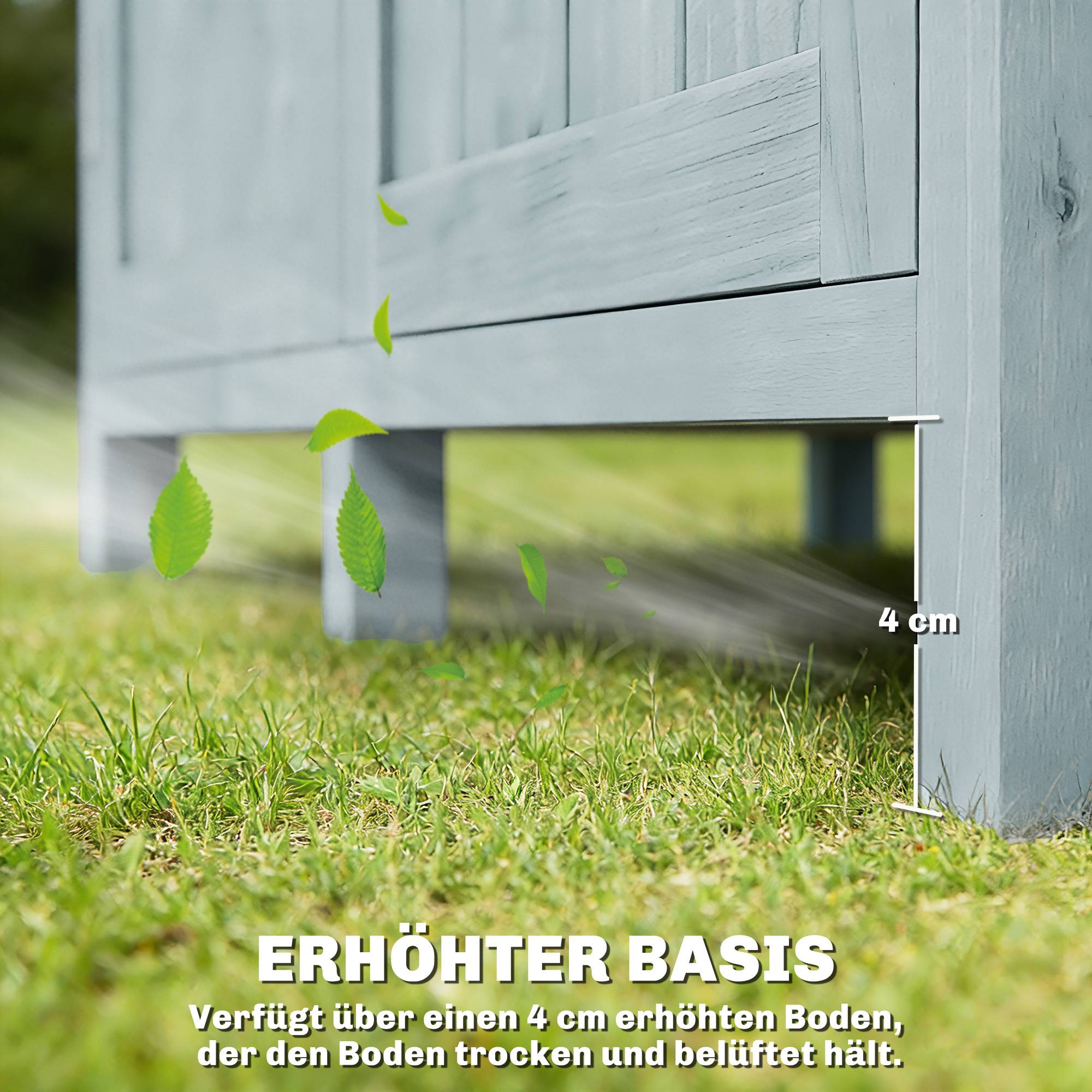 ComfortXL - Armoire de jardin en bois de sapin gris 85 x 54 x 170 cm rangement extérieur avec étagères et crochets - Image 8
