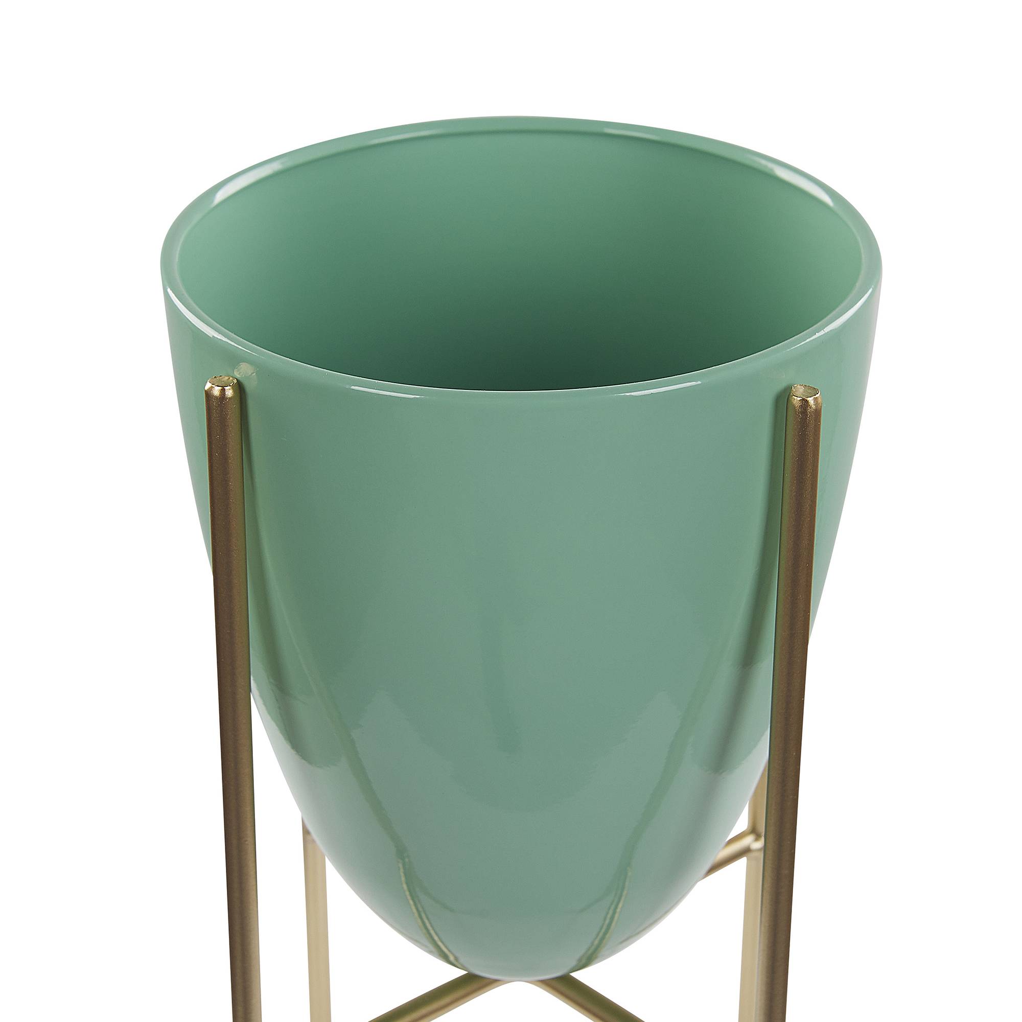 Beliani - Cache-pot d'extérieur Métal Vert menthe LEFKI - 16x16x31- Beliani - Image 4