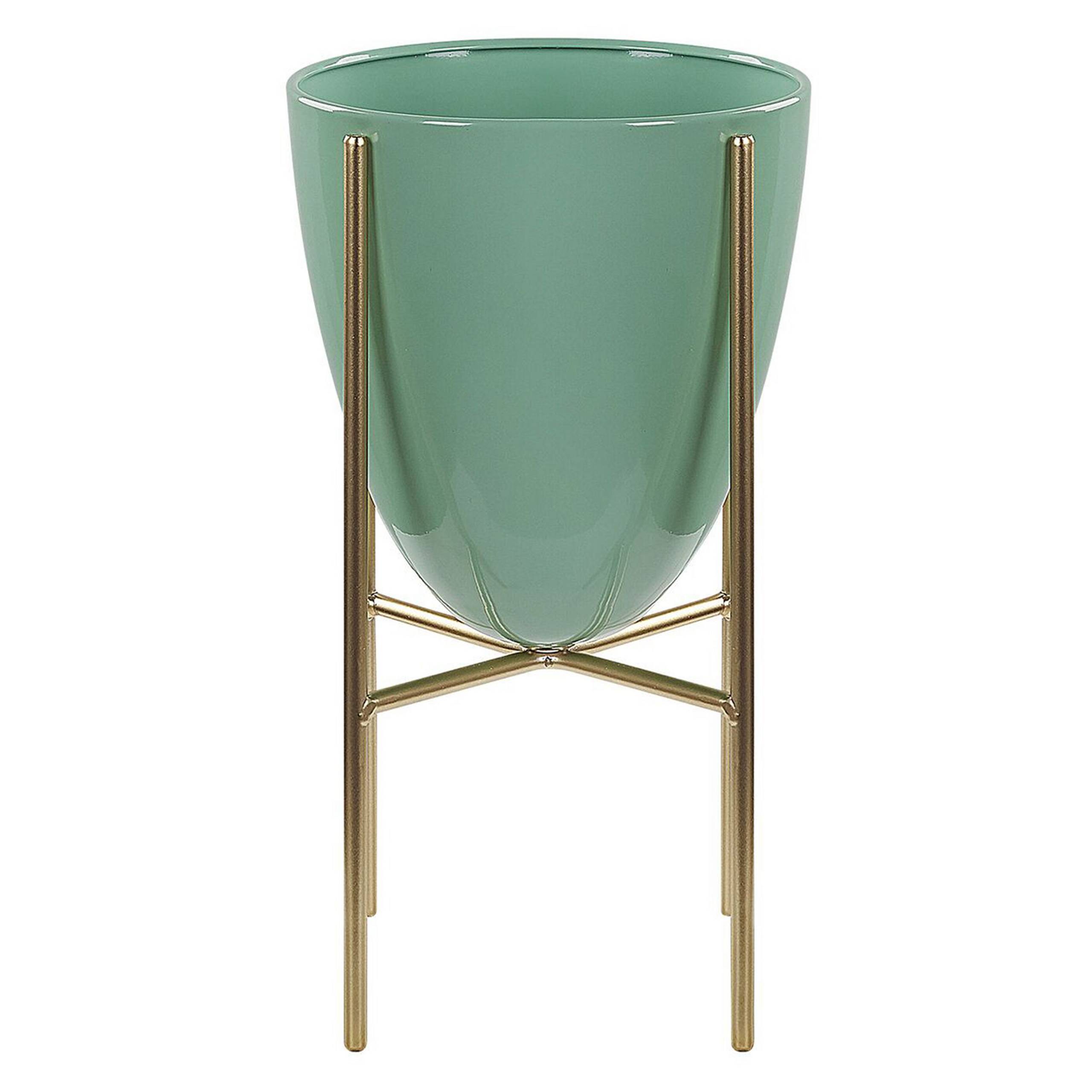 Beliani - Cache-pot d'extérieur Métal Vert menthe LEFKI - 16x16x31- Beliani - Image 2