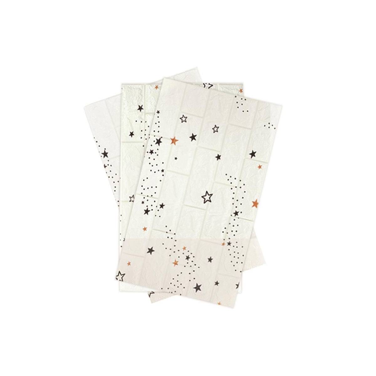 The Home Deco Factory - Lot de 3 Stickers Effet Brique "Adhésif" 70cm Blanc - Image 1