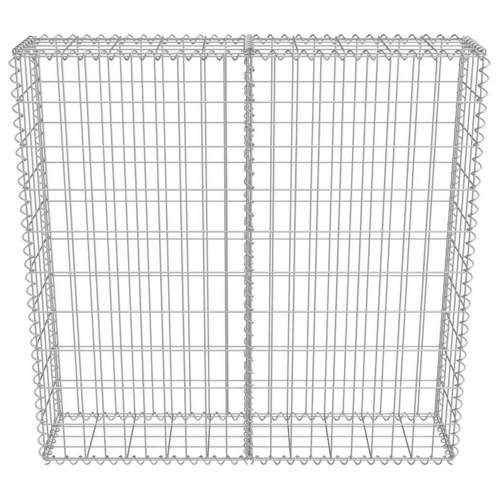 PANGIVO - Mur à gabion avec couvercles Acier galvanisé Argenté 100 x 20 x 100 cm - PANGIVO - Image 5