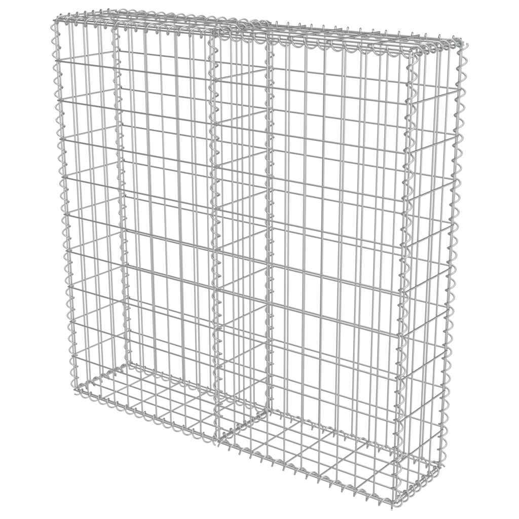 PANGIVO - Mur à gabion avec couvercles Acier galvanisé Argenté 100 x 20 x 100 cm - PANGIVO - Image 4