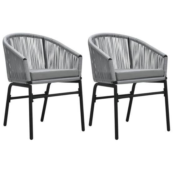 Ensemble Repas 2P Rotin PVC avec Coussins pour Balcon Gris – ComfortXL Outdoor Living - Image 3