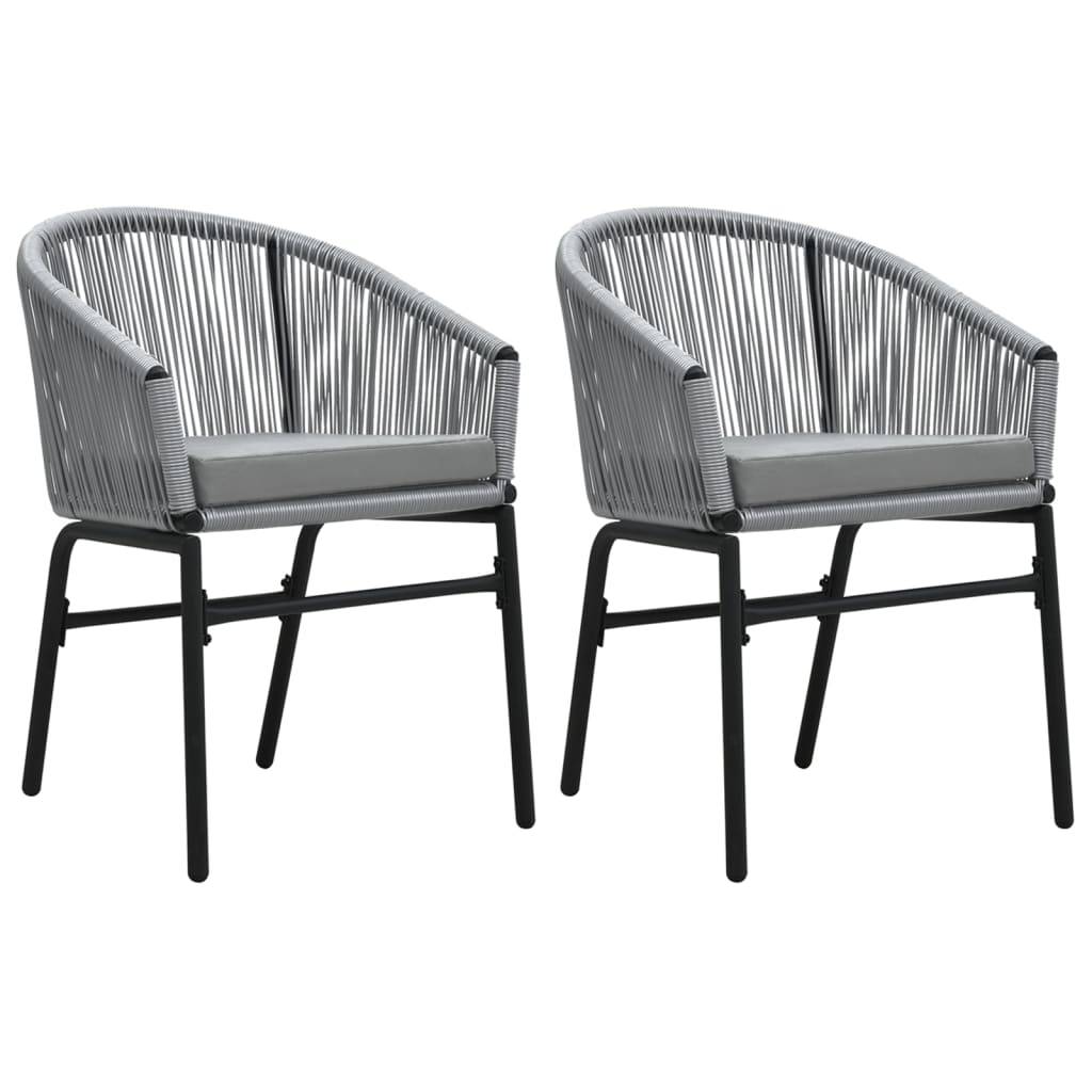 Ensemble Repas 2P Rotin PVC avec Coussins pour Balcon Gris – ComfortXL Outdoor Living - Image 3
