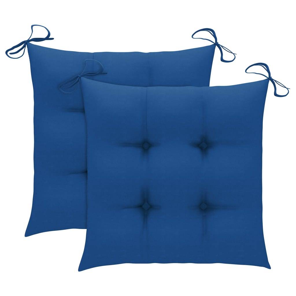 Chaises de jardin bois d'acacia et acier bleu royal 60 x 56 x 85 cm - PANGIVO - Image 10