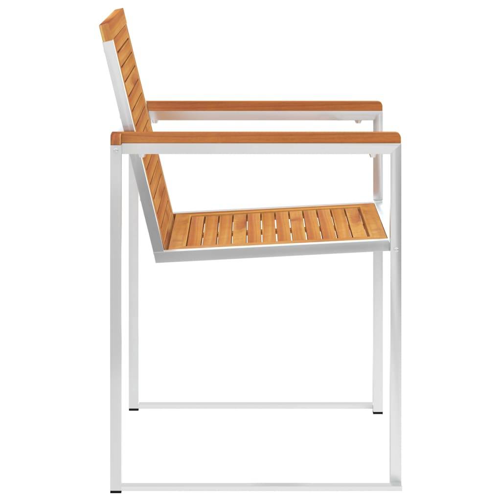 Chaises de jardin bois d'acacia et acier bleu royal 60 x 56 x 85 cm - PANGIVO - Image 6