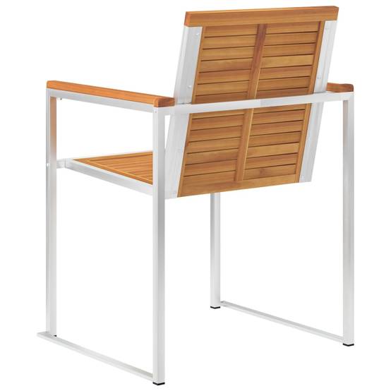 Chaises de jardin bois d'acacia et acier bleu royal 60 x 56 x 85 cm - PANGIVO - Image 7