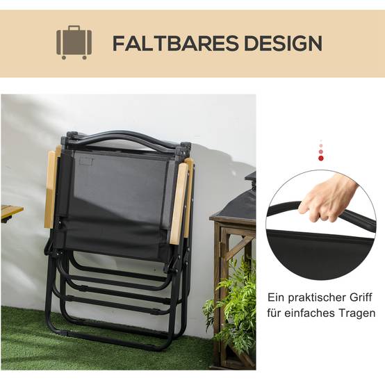 Lot de 2 chaises de camping pliantes acier noir 54 x 59 x 78 cm - PANGIVO - Image 7