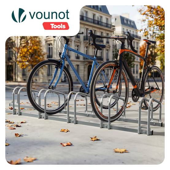 Râtelier range vélos - Support pour 6 vélos - Mural ou au sol - Porte-vélo en acier revêtu - VOUNOT® - Image 2