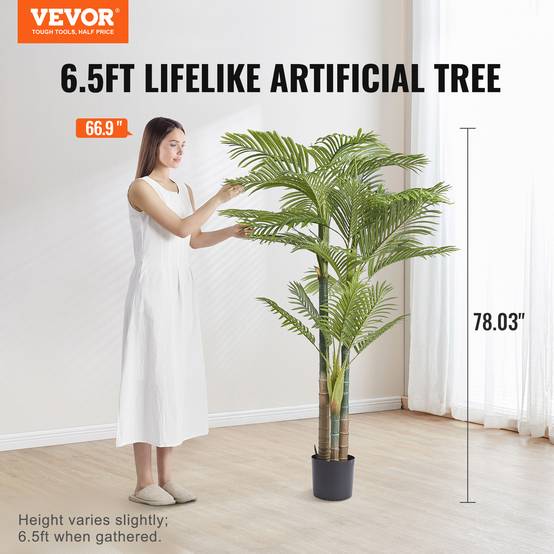 Vevor - VEVOR Arbre Artificiel Palmier à Canne d'Or Plante Artificielle Déco 1030x1981mm - Image 2