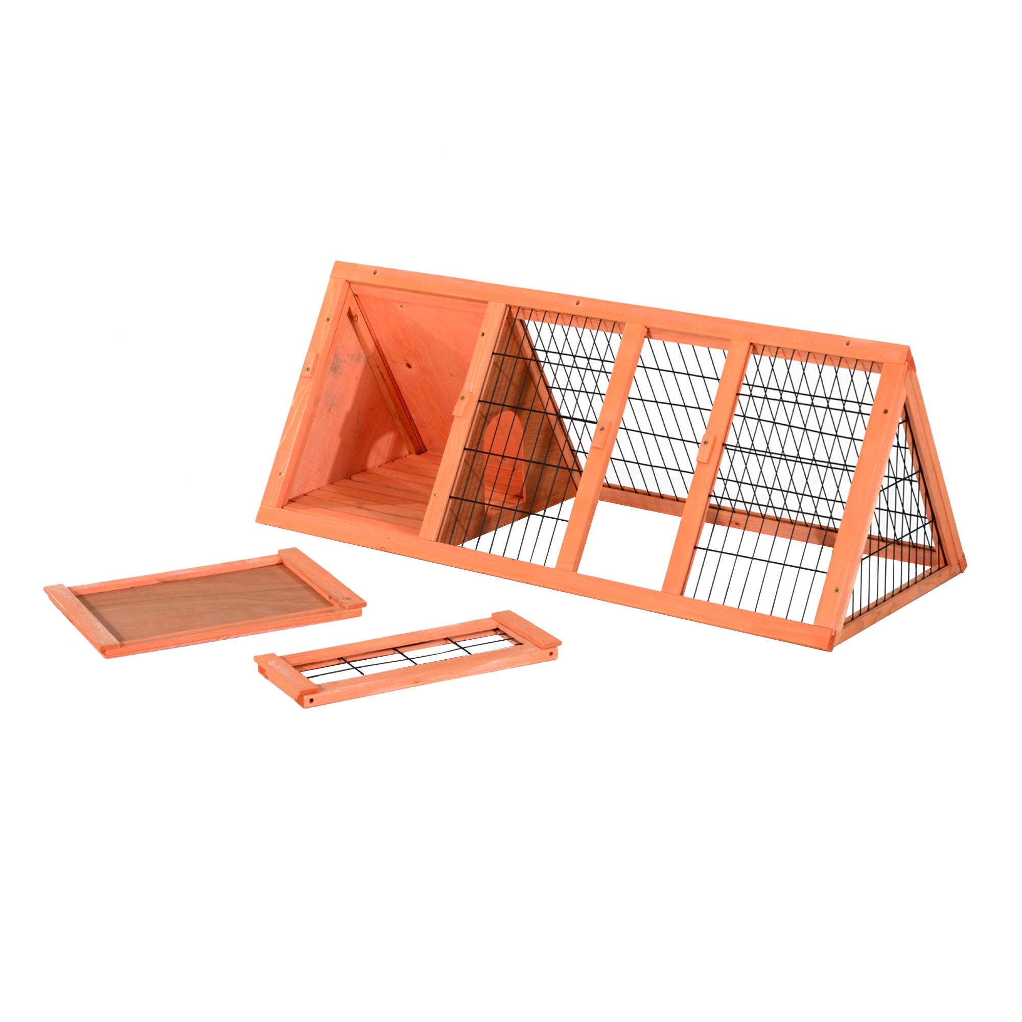 Cage pour lapins et autres animaux de compagnie, clapier en bois de sapin 118 x 50 x 45 cm - Image 8