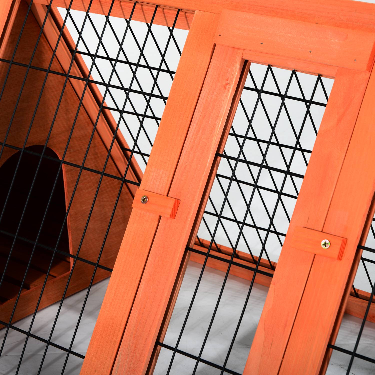 Cage pour lapins et autres animaux de compagnie, clapier en bois de sapin 118 x 50 x 45 cm - Image 9
