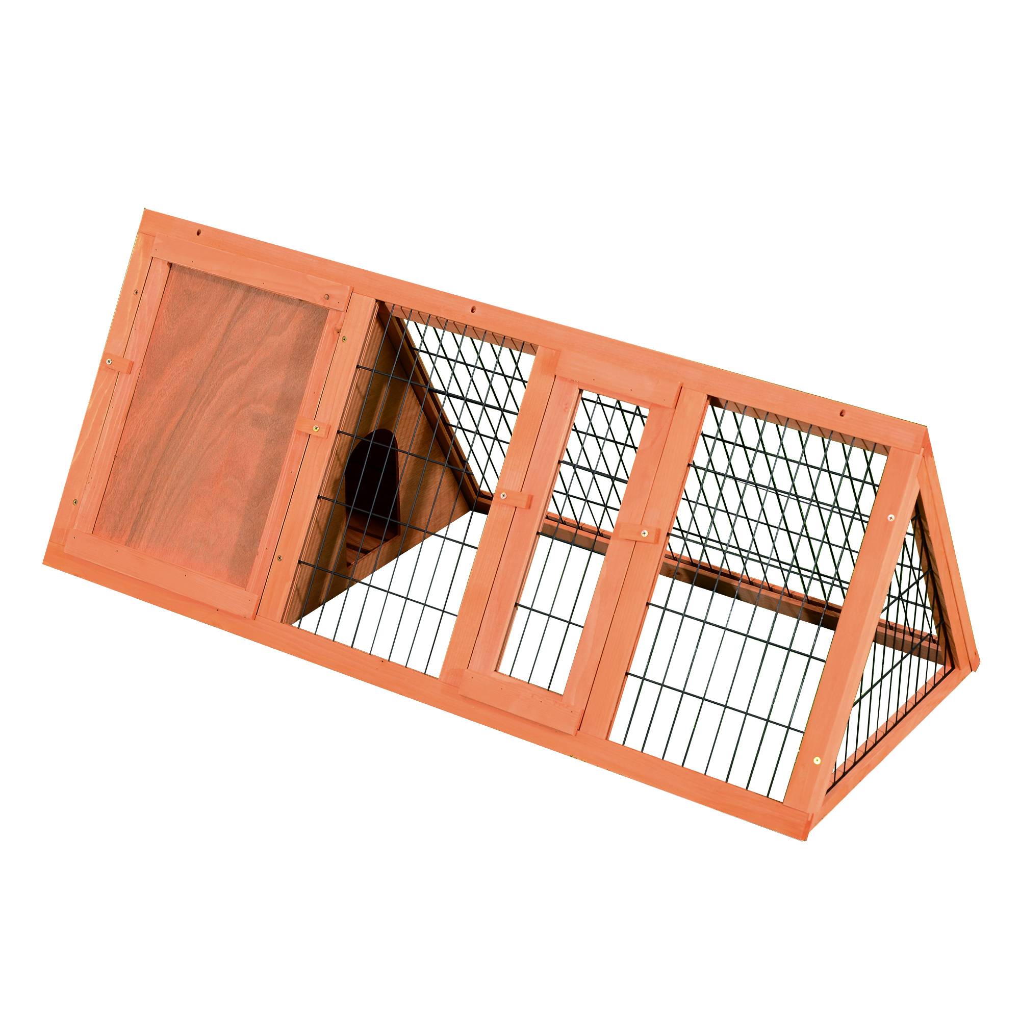 Cage pour lapins et autres animaux de compagnie, clapier en bois de sapin 118 x 50 x 45 cm - Image 2