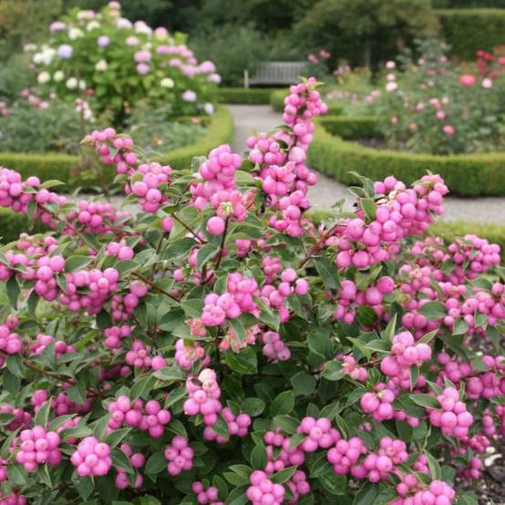 Symphorine Magical® Candy 'kolcam', Symphoricarpos à fleurs Blanche - feuillage Caduc - Pot de 3L - 20/40 cm- hauteur à maturité De 2,50 m à 3,00 m - Image 5