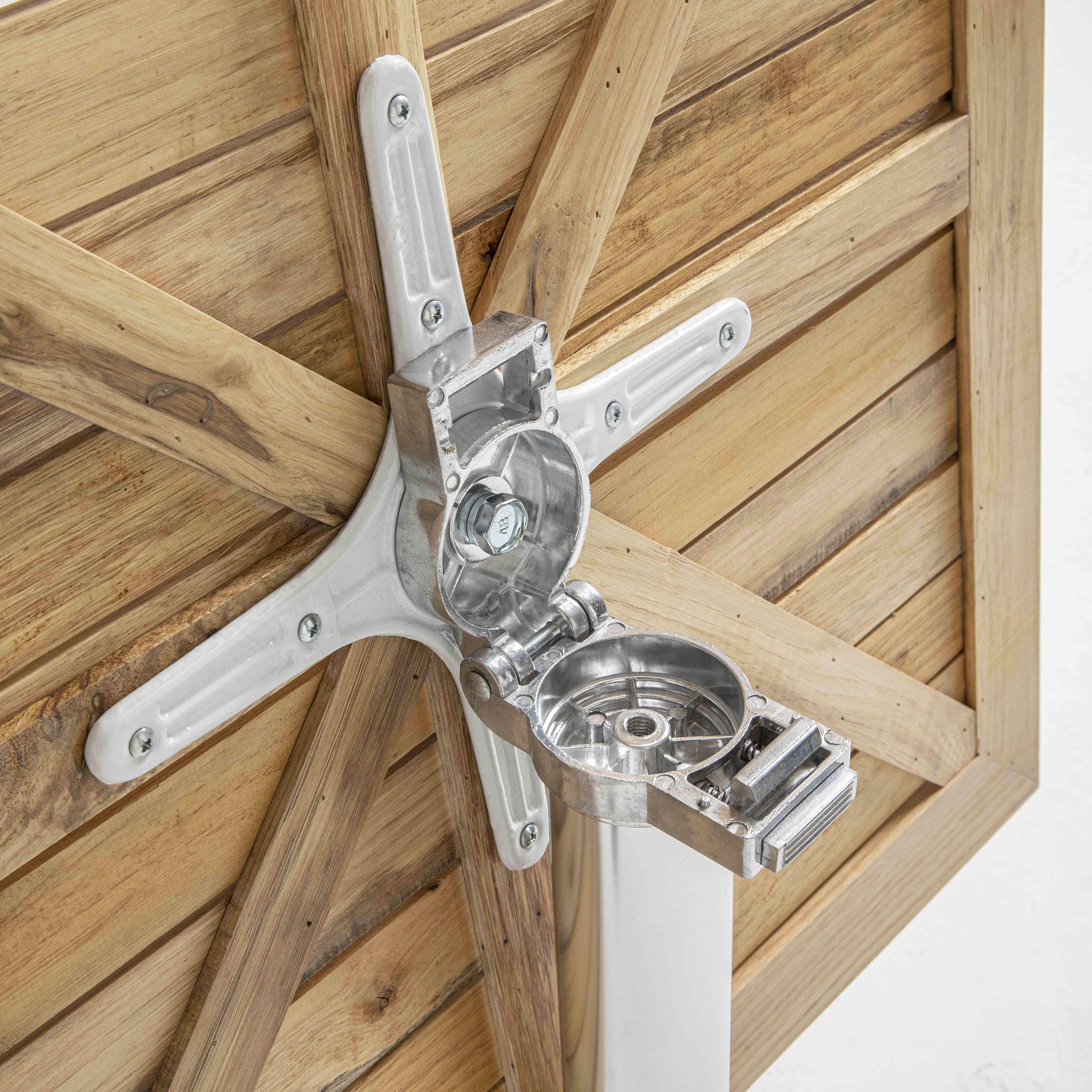 Oviala - Table aluminium et bois carrée et plateau inclinable 70 x 70 x 70 cm Times square - Oviala - Image 5