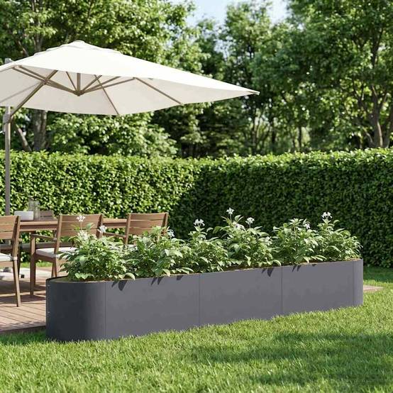 ComfortXL - Jardinière rectangulaire acier potager urbain bord bateau 300x40x40cm anthracite - ComfortXL Outdoor Living - Image 1