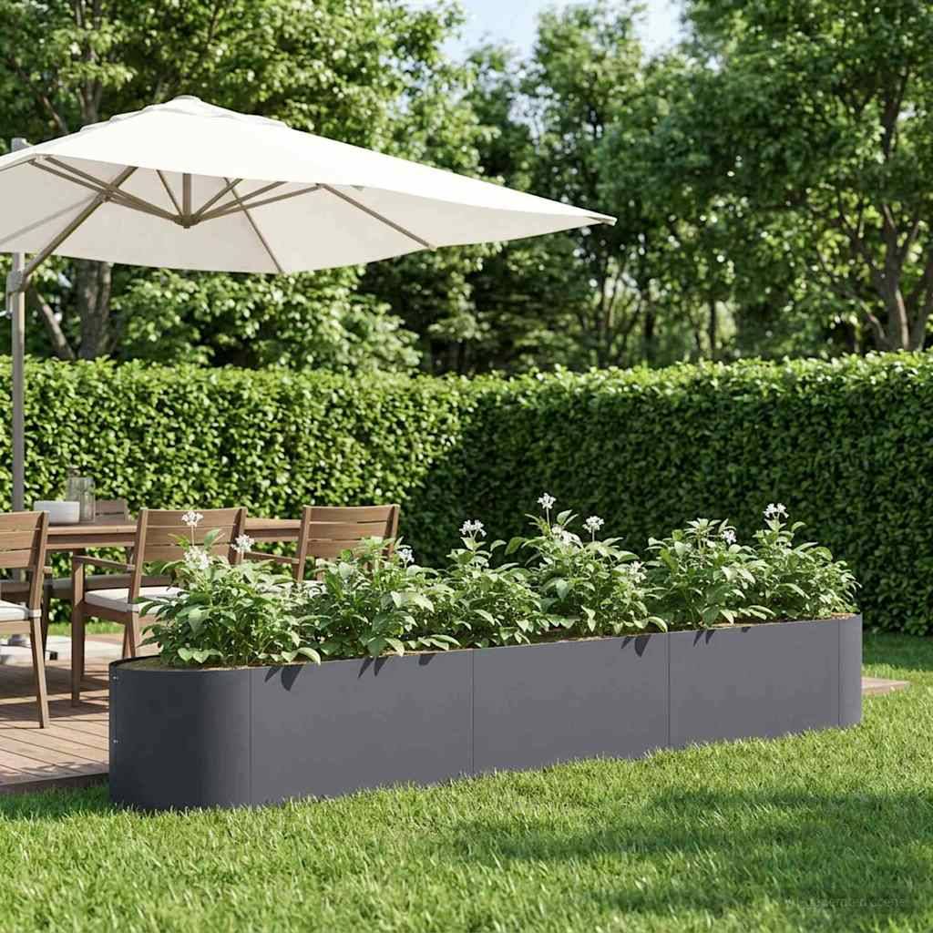 ComfortXL - Jardinière rectangulaire acier potager urbain bord bateau 300x40x40cm anthracite - ComfortXL Outdoor Living