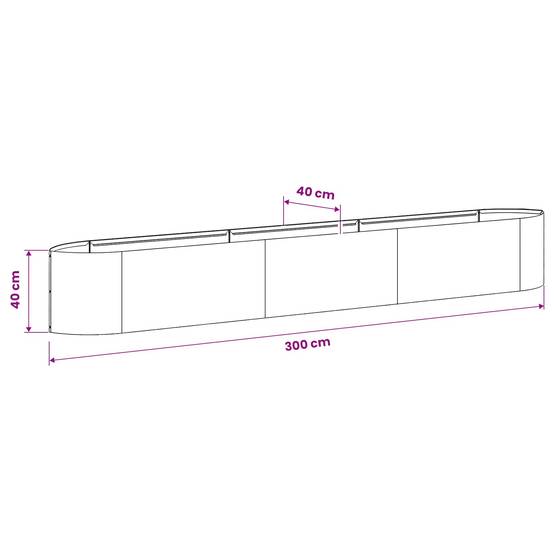 ComfortXL - Jardinière rectangulaire acier potager urbain bord bateau 300x40x40cm anthracite - ComfortXL Outdoor Living - Image 8