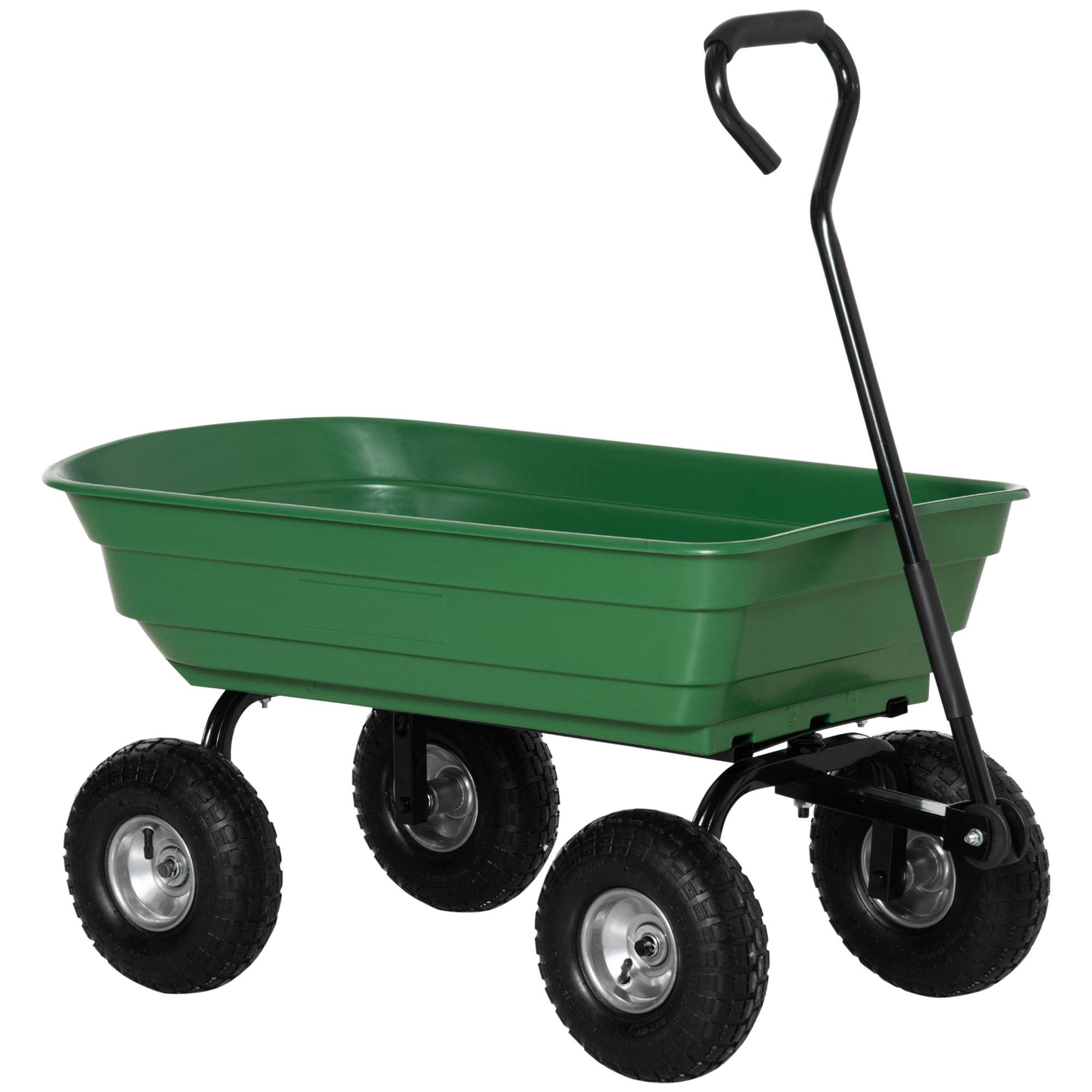 ComfortXL - Chariot de jardin basculant acier 108 x 52 x 100 cm vert 4 roues charge 250 kg - ComfortXL Outdoor Living - Image 2