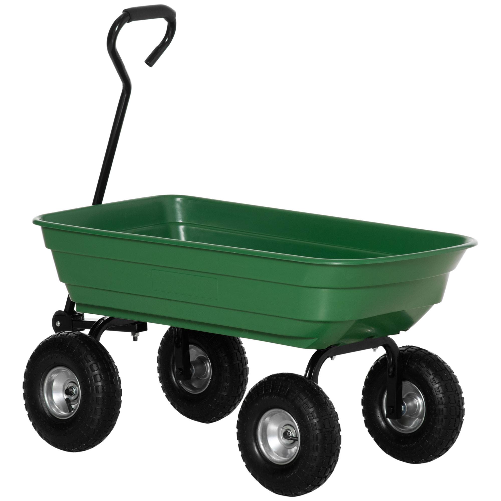 ComfortXL - Chariot de jardin basculant acier 108 x 52 x 100 cm vert 4 roues charge 250 kg - ComfortXL Outdoor Living - Image 1