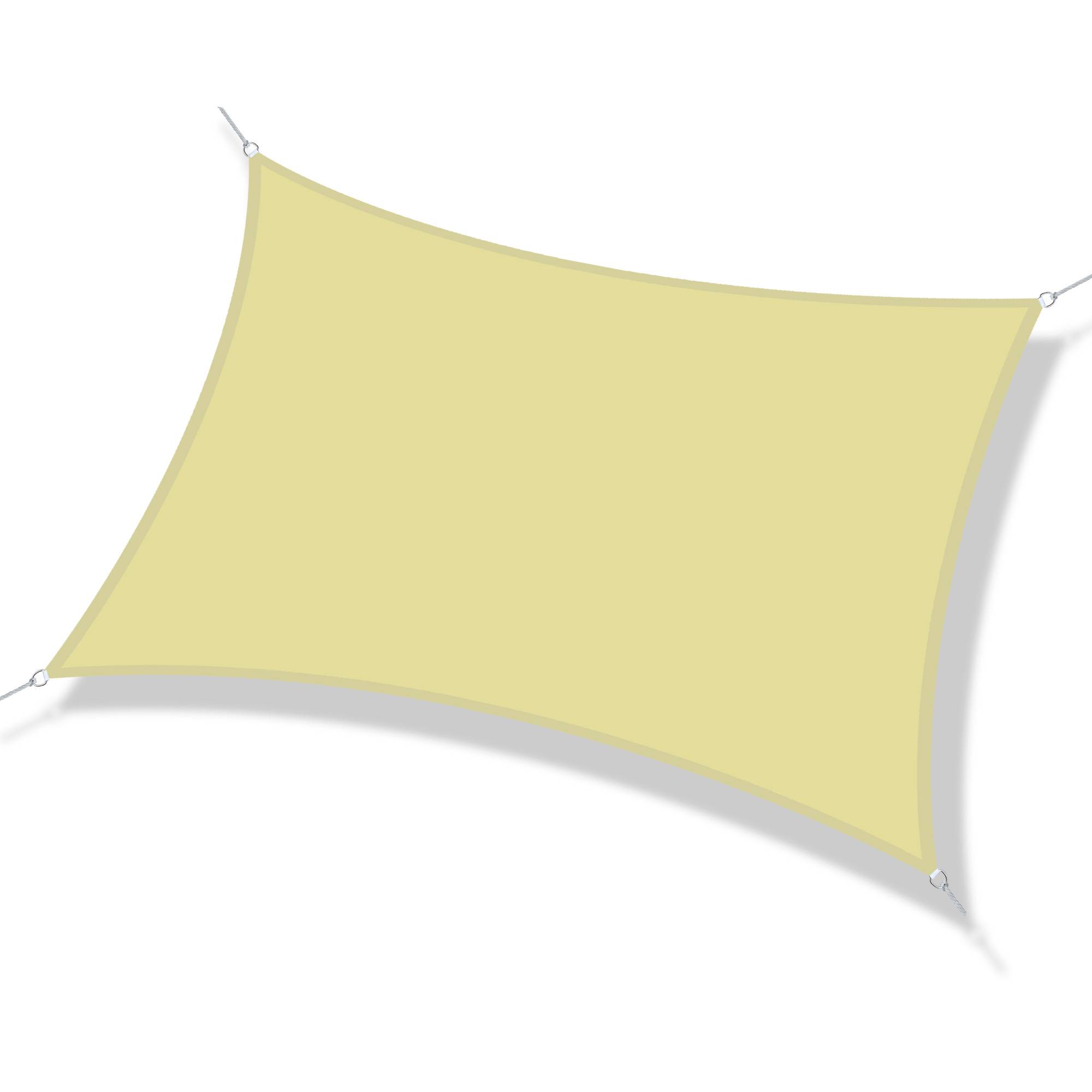 Voile d'ombrage Voile solaire - rectangulaire 4x6m anti-UV pour jardin terrasse patio balcon, sable fr583 - Image 2
