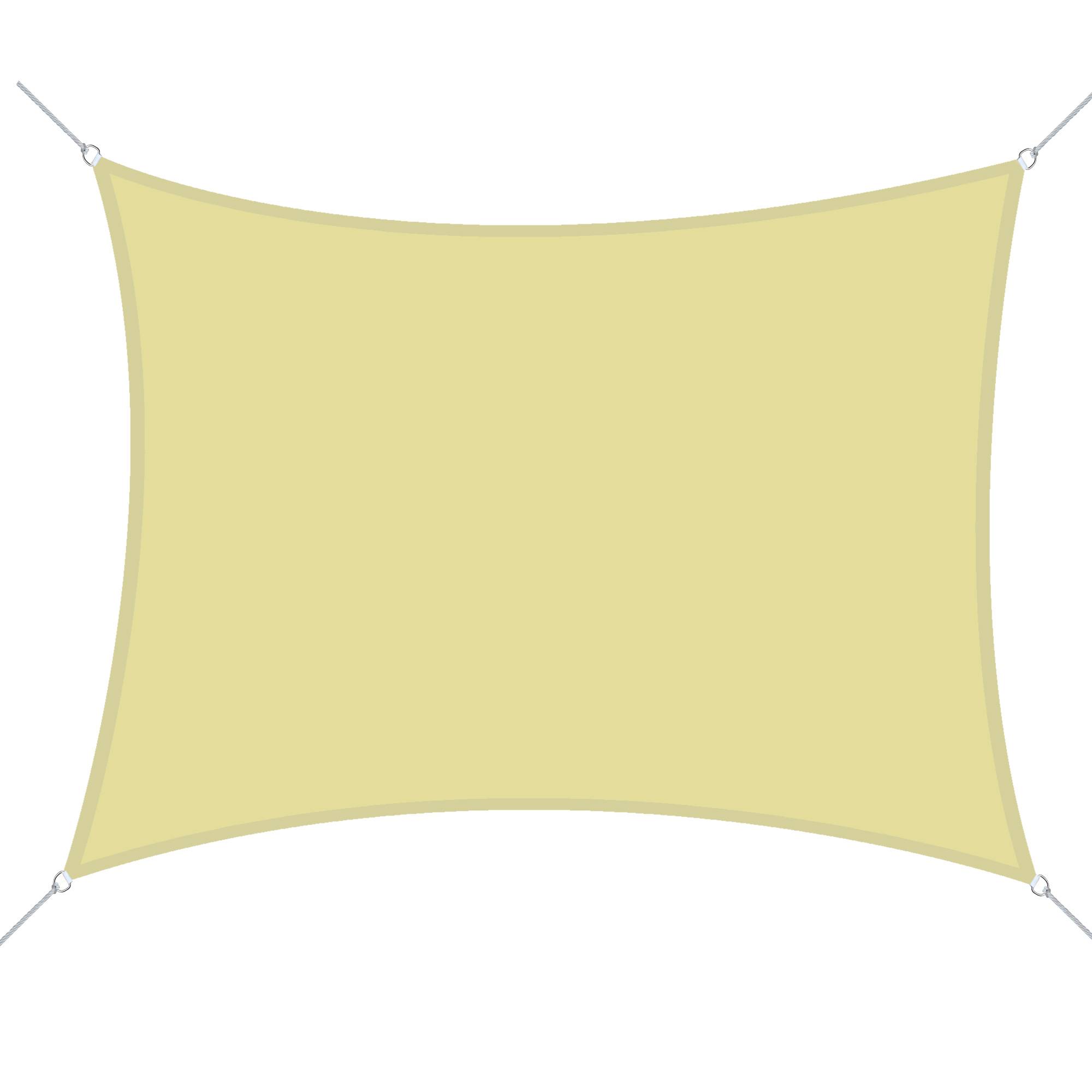 Voile d'ombrage Voile solaire - rectangulaire 4x6m anti-UV pour jardin terrasse patio balcon, sable fr583 - Image 1