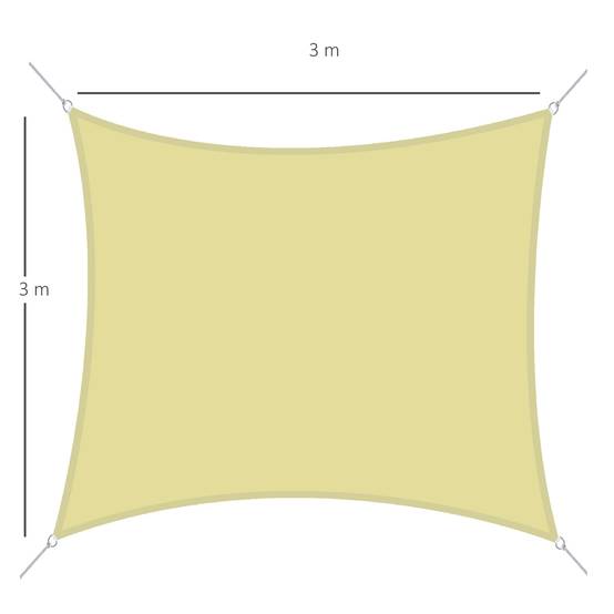 Voile d'ombrage Voile solaire - rectangulaire 4x6m anti-UV pour jardin terrasse patio balcon, sable fr583 - Image 5