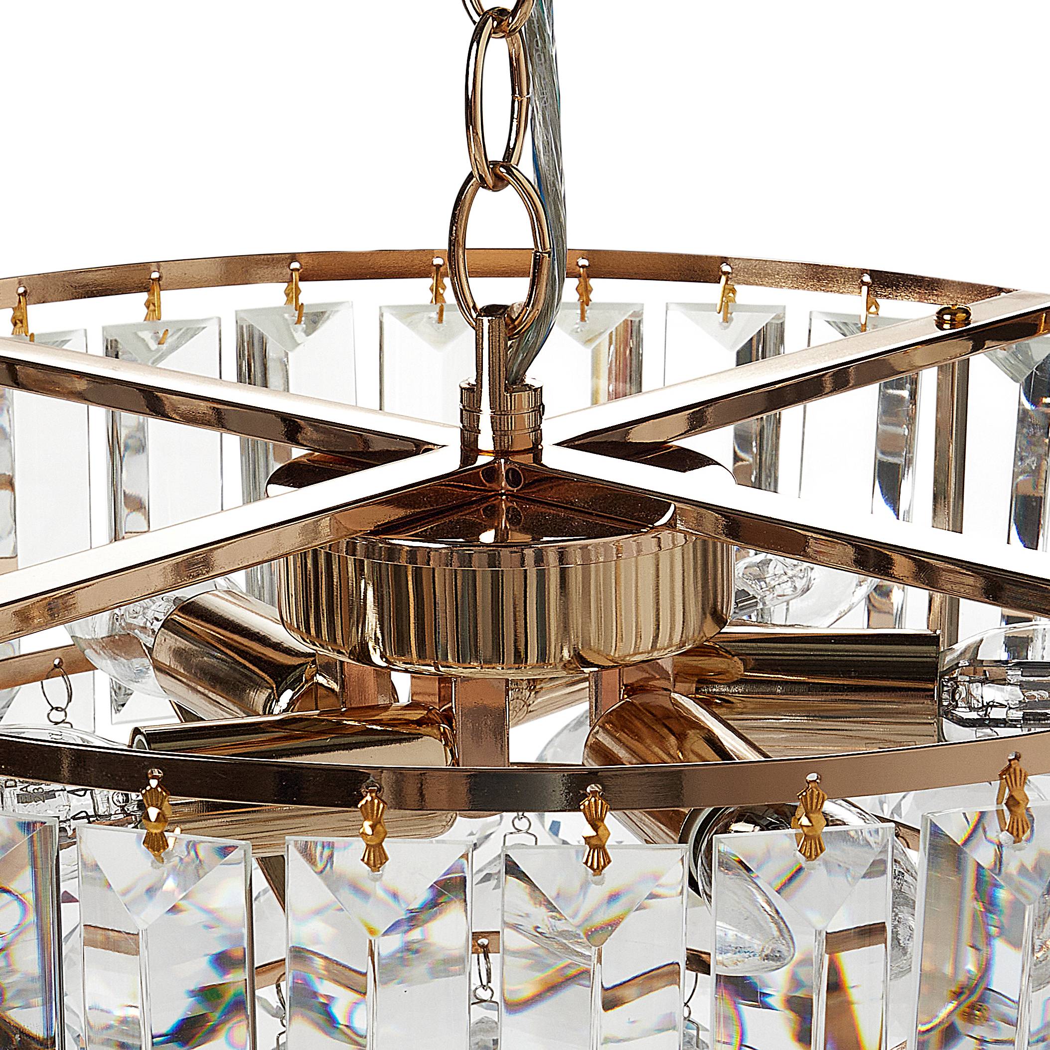 Beliani - Lampe suspension Cristal Doré ACHEIRO L - 49x49x120- Beliani - Image 4