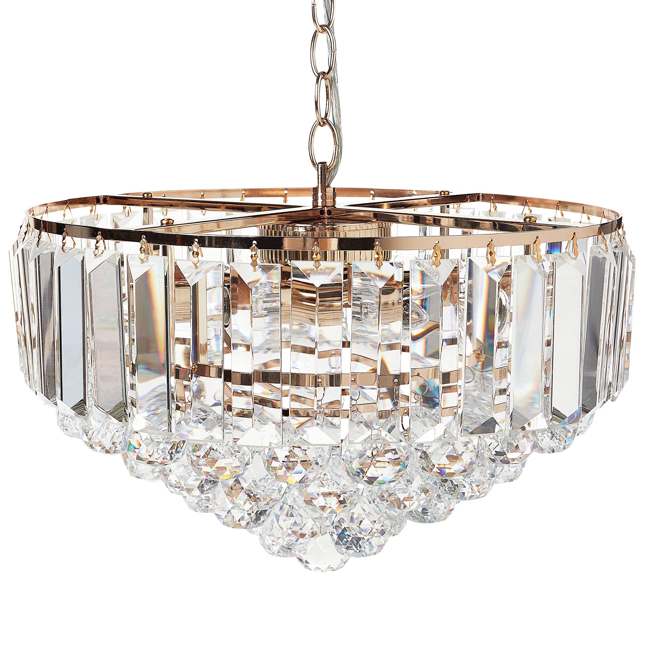 Beliani - Lampe suspension Cristal Doré ACHEIRO L - 49x49x120- Beliani - Image 2