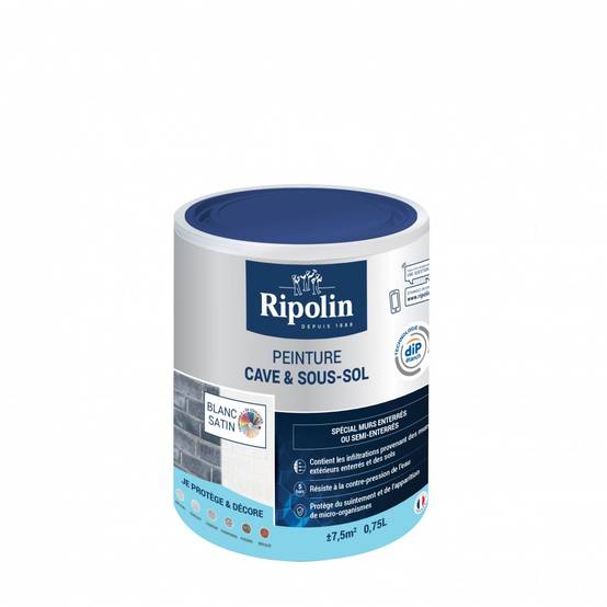 Ripolin - Peinture cave et sol Rip etanch, RIPOLIN blanc 0.75 l - Image 1